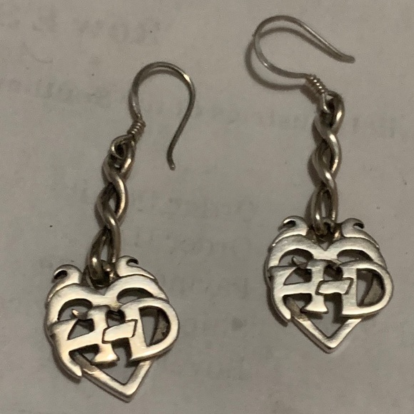Harley Davidson Earrings By MOD 925 Sterling - Picture 1 of 3
